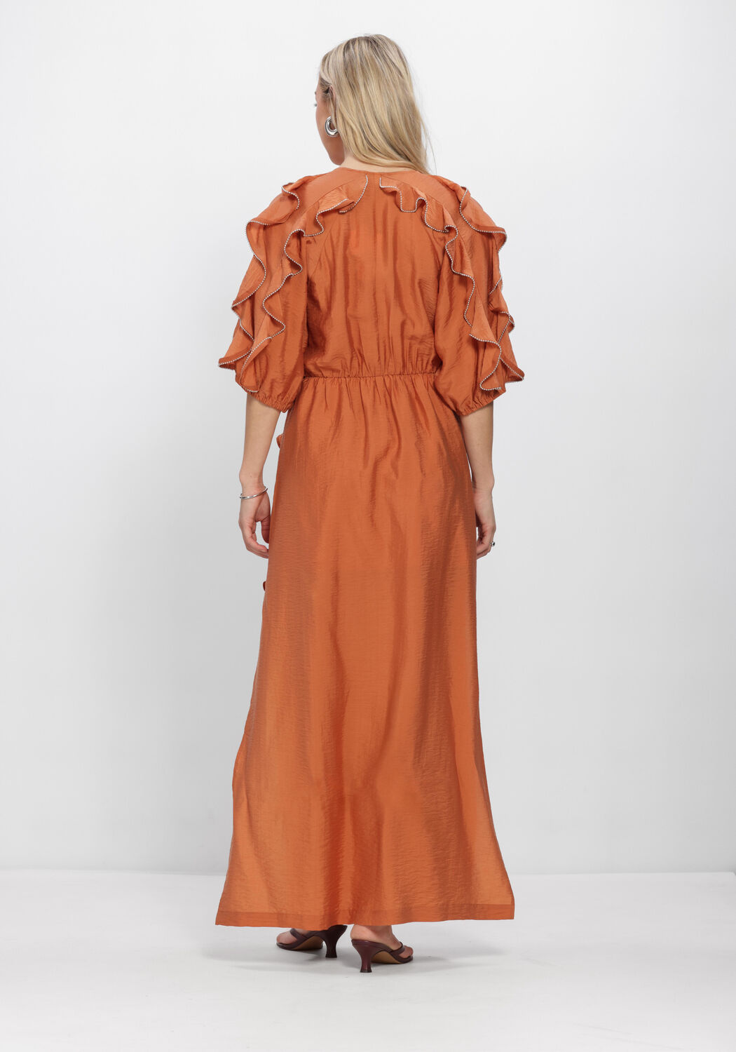 Oranje DANTE6 Jurken DANTE6-ANZUR EMBELLISHED MAXI DRESS - large