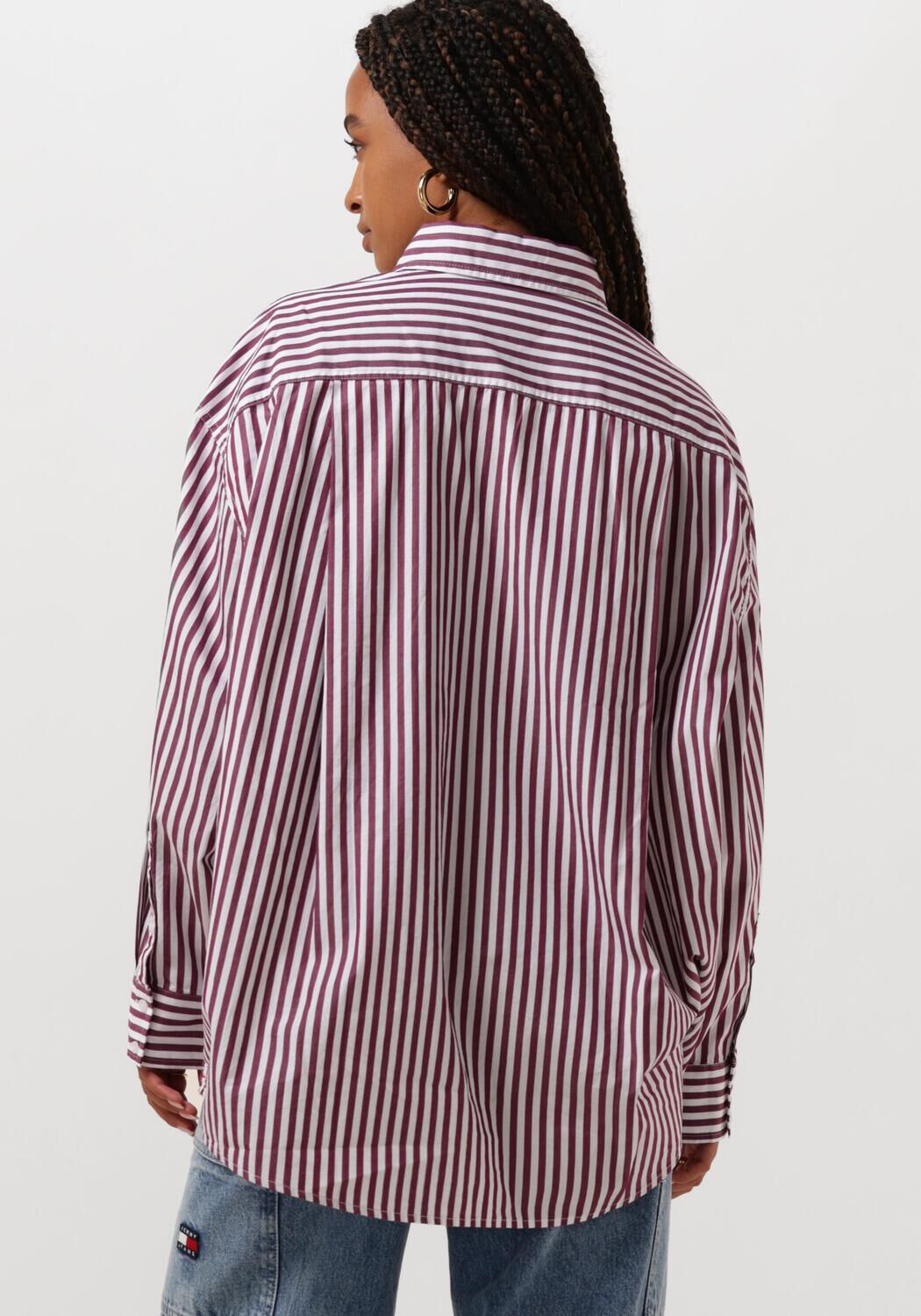 TOMMY JEANS Dames Blouses Tjw Ovs Pinstripe Sh Rood