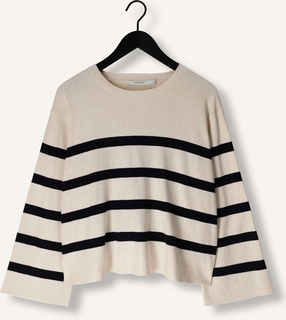 Witte SUMMUM Trui STRIPED SWEATER SOFT VISCOSE POLYAMIDE KNIT Witte SUMMUM Trui STRIPED SWEATER SOFT VISCOSE POLYAMIDE KNIT - large