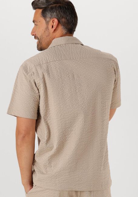 Beige SELECTED HOMME Casual overhemd SLHRELAXED-ACE SEERSUCKER SS SHIRT - large