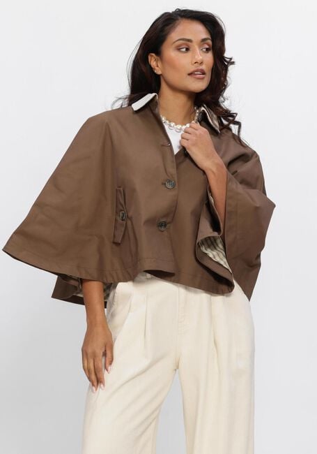 Bruine Y.A.S. Jack YASMALOMA SHORT TRENCH CAPE - large