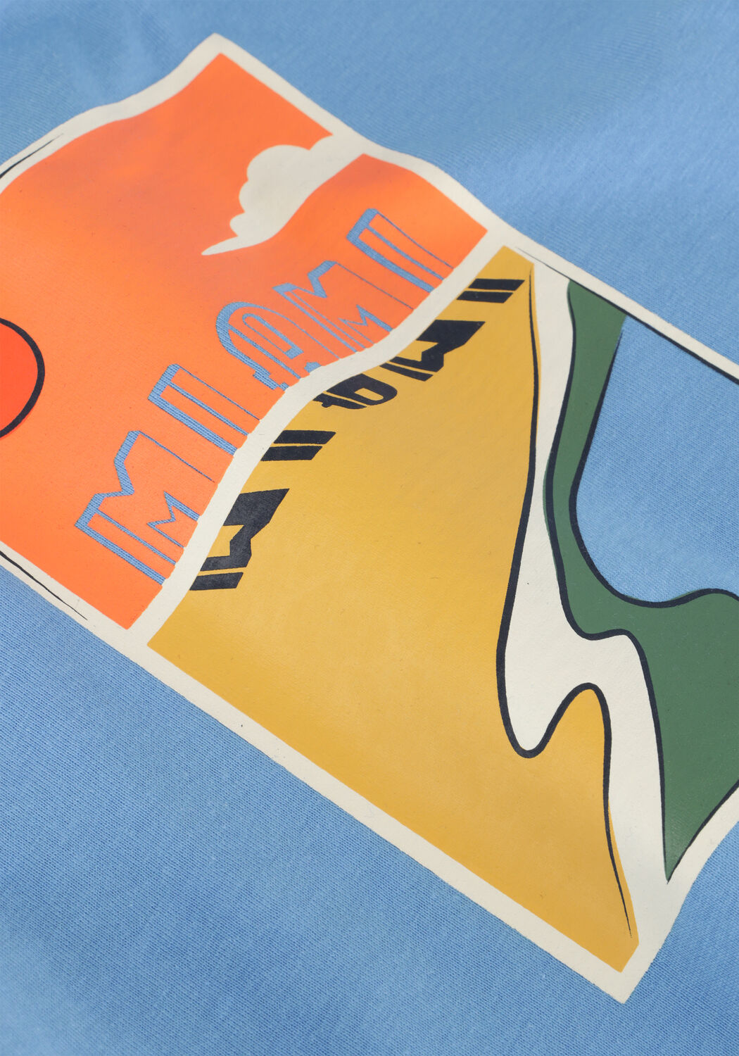 Lichtblauwe MOODSTREET T-shirt T-SHIRT LEWIS WAVES SPOT - large