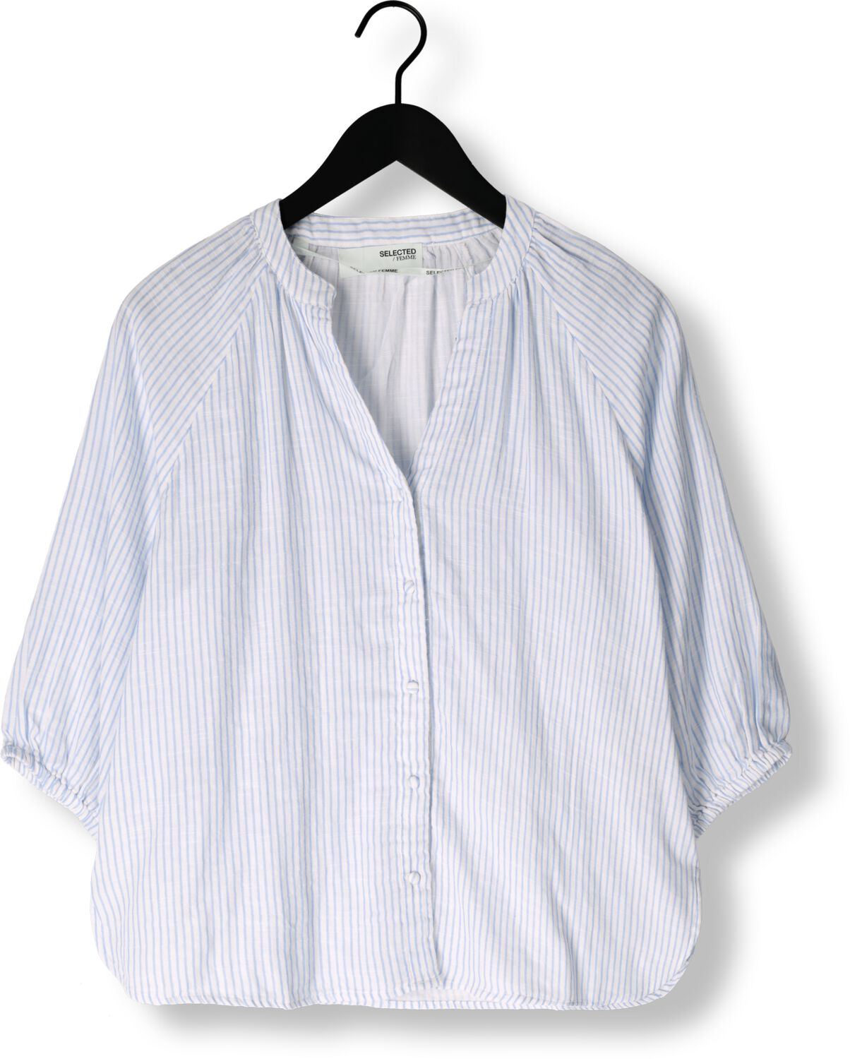 SELECTED FEMME Dames Blouses Slfalberta 3 4 Stripe Shirt Noos Lichtblauw