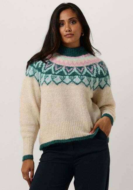 Beige Y.A.S. Trui YASICE LS KNIT PULLOVER - large