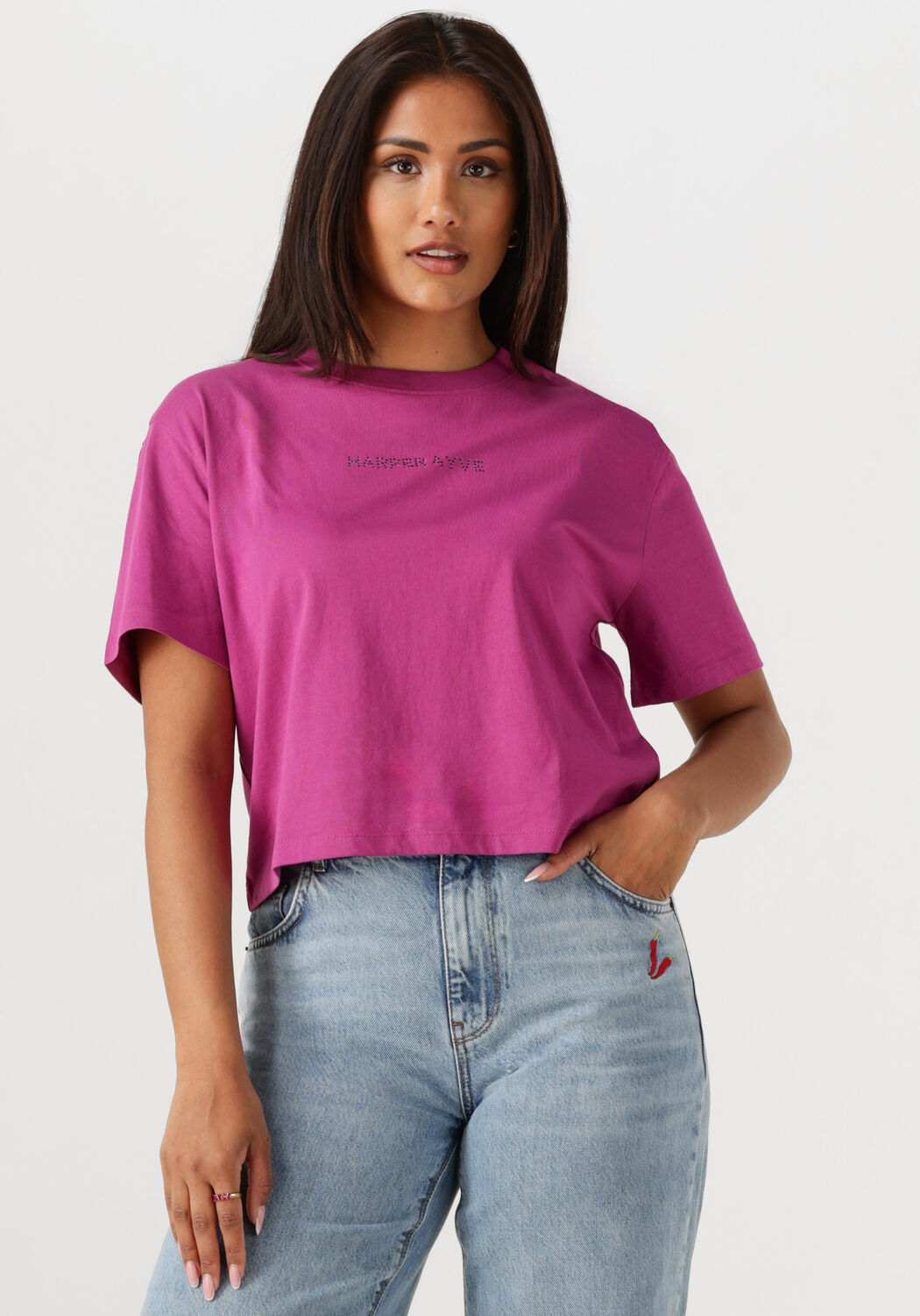 HARPER & YVE Dames Tops & T-shirts Croppedlogo-ss Paars