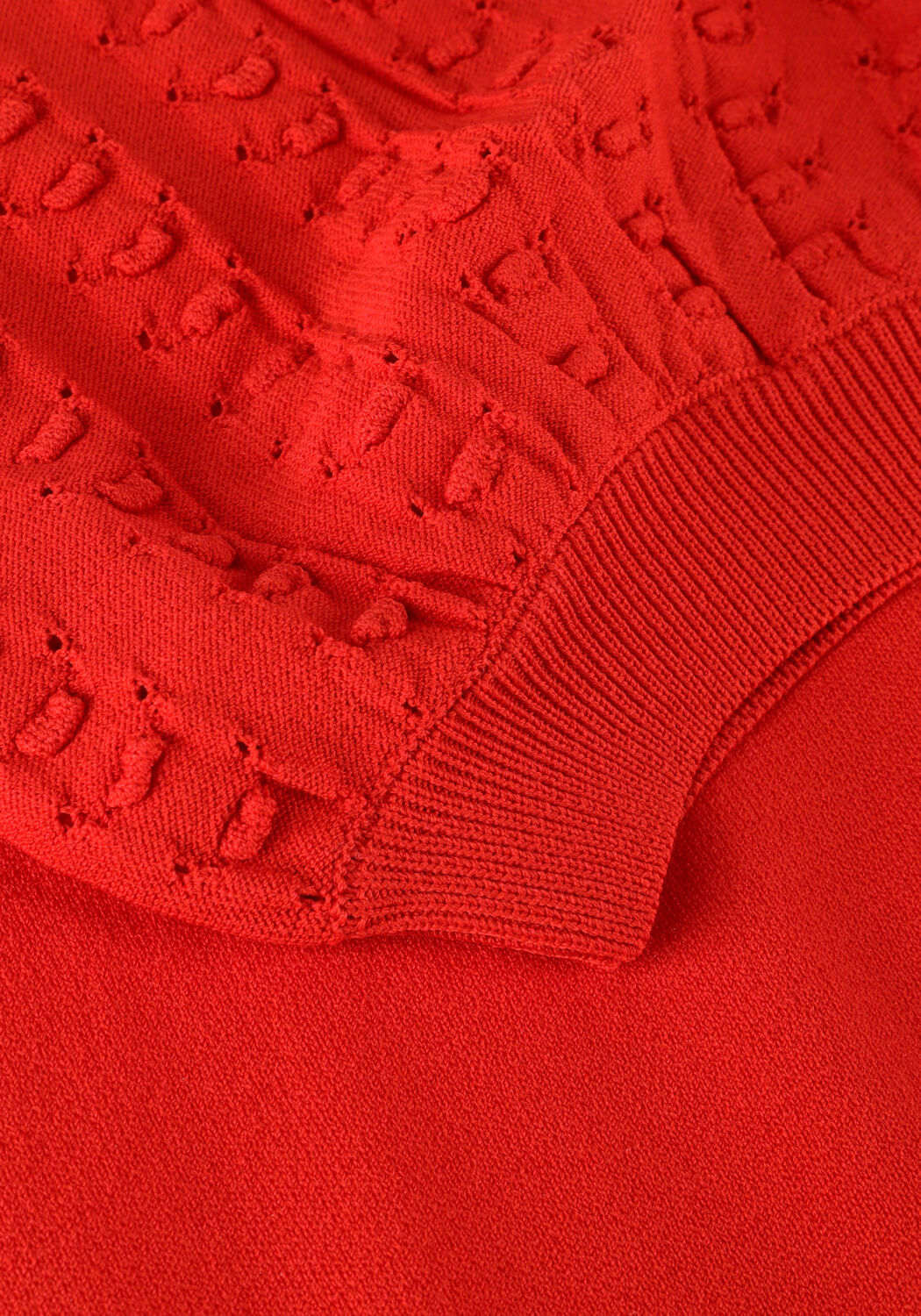 Oranje JANSEN AMSTERDAM Top K136 KNITTED TOP 3/4 PUFFED SLEEVE - large