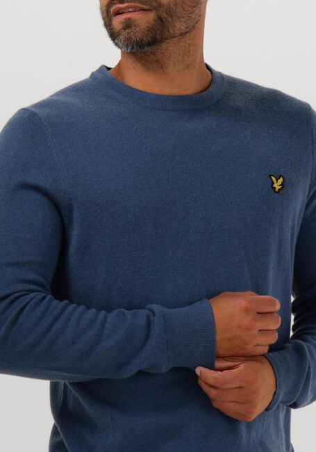Blauwe LYLE & SCOTT Trui COTTON MERINO CREW NECK JUMPER - large