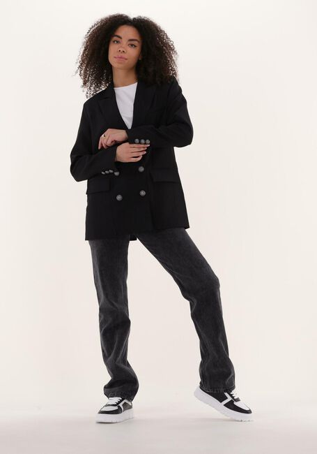 Zwarte COLOURFUL REBEL Straight leg jeans JONES MID RISE STRAIGHT LEG DENIM PANTS - large