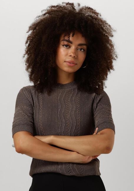 Groene OBJECT T-shirt OBJFRIELLA KNIT S/S SLI PULLOVER - large