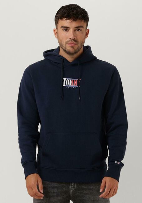 Donkerblauwe TOMMY JEANS Sweater TJM REG ESSENTIAL GRAPHIC HOODIE - large