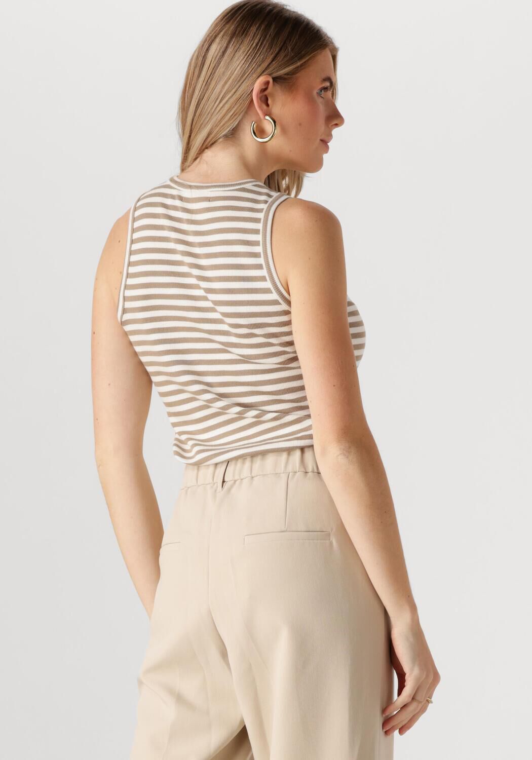NUKUS Dames Tops & T-shirts Stefania Singlet Stripes Beige