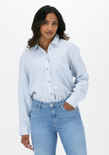 Lichtblauwe TOMMY HILFIGER Blouses LINEN N RELAXED LONG SHIRT - large