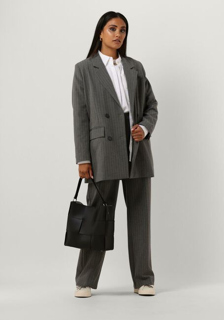 Grijze SELECTED FEMME Blazer SLFMYLA LS RELAX BLAZER MGM STRIPE NOOS - large