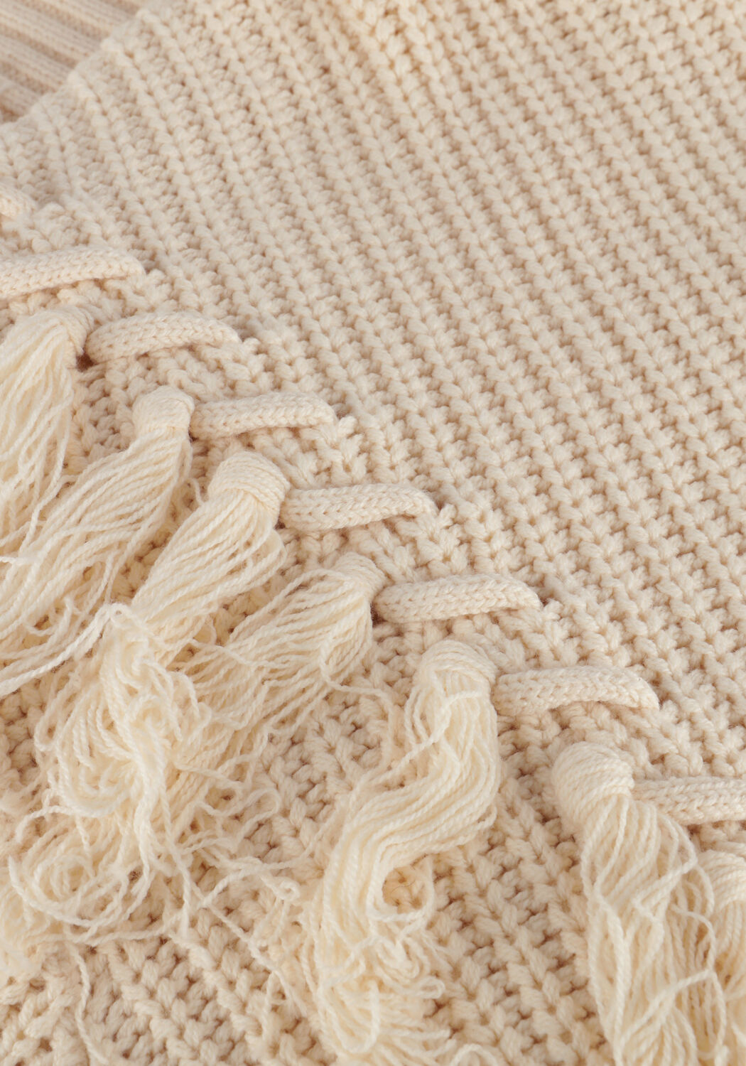 Ecru CATWALK JUNKIE Trui RELAXED FRINGED KNIT - large