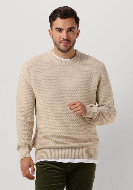 Beige SELECTED HOMME Trui SLHTHIM LS KNIT STRUCTURE CREW - large