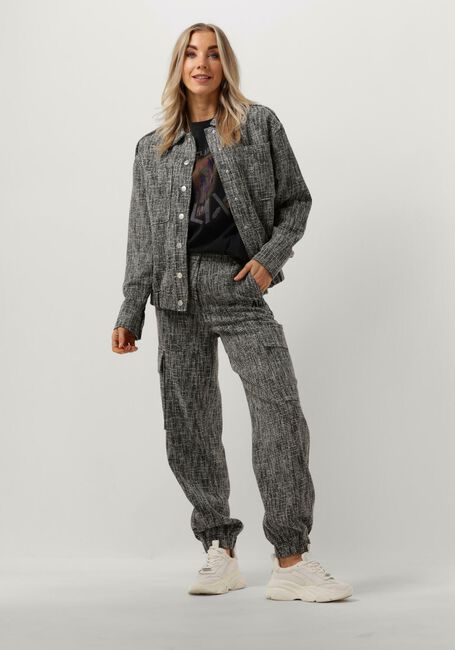 Grijze ALIX THE LABEL Cargobroeken LADIES WOVEN BOUCLE CARGO PANTS - large