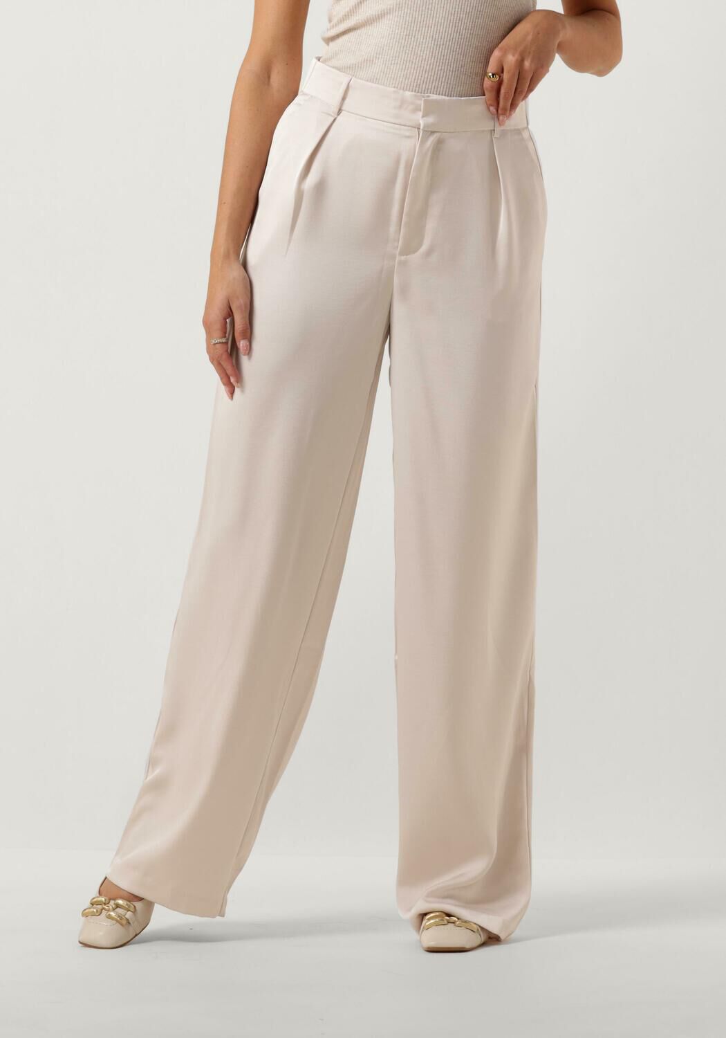 NEO NOIR Dames Broeken Alessandra Heavy Sateen Pants Creme