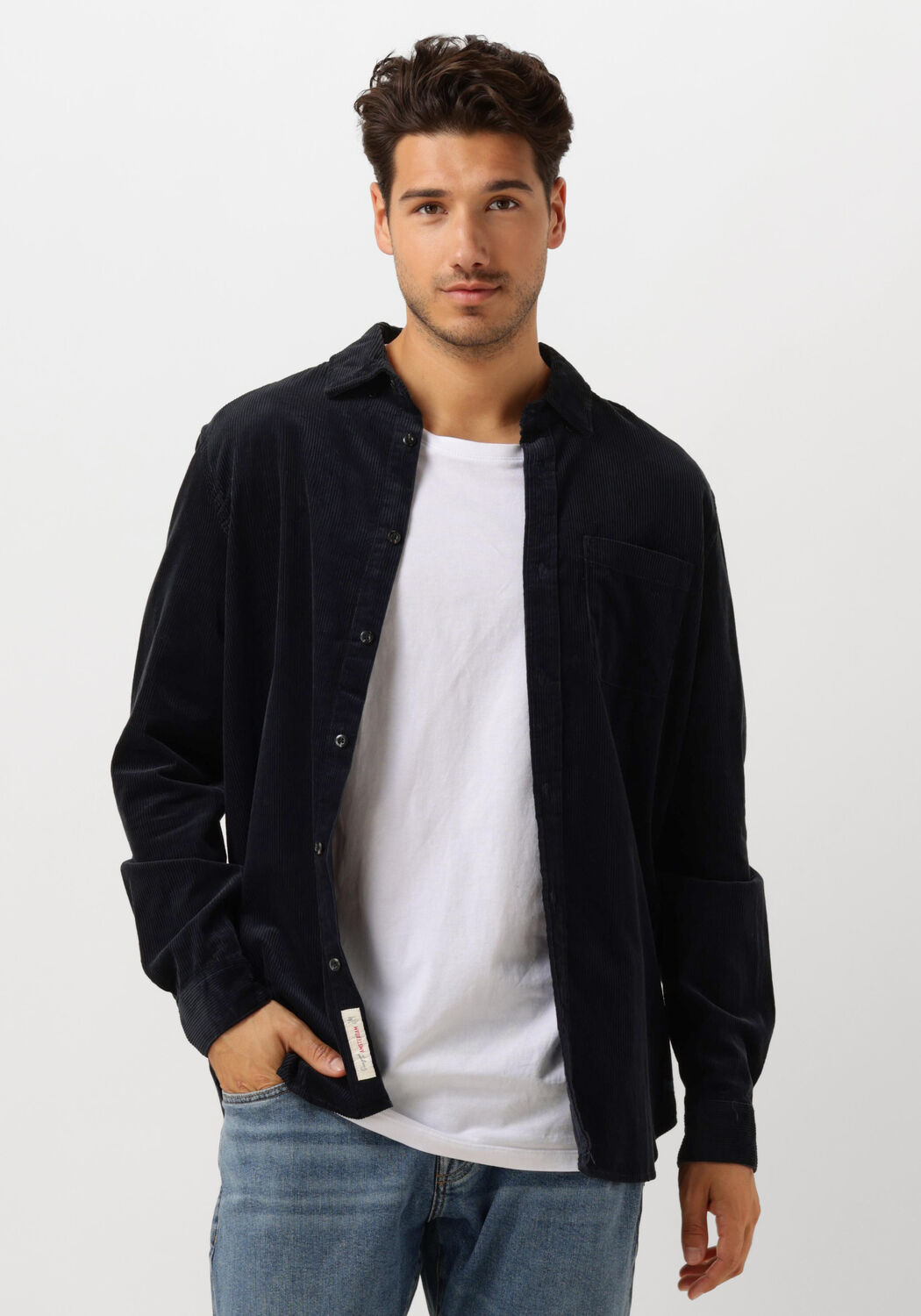 SCOTCH & SODA Heren Overshirts Solid Corduroy Shirt Zwart