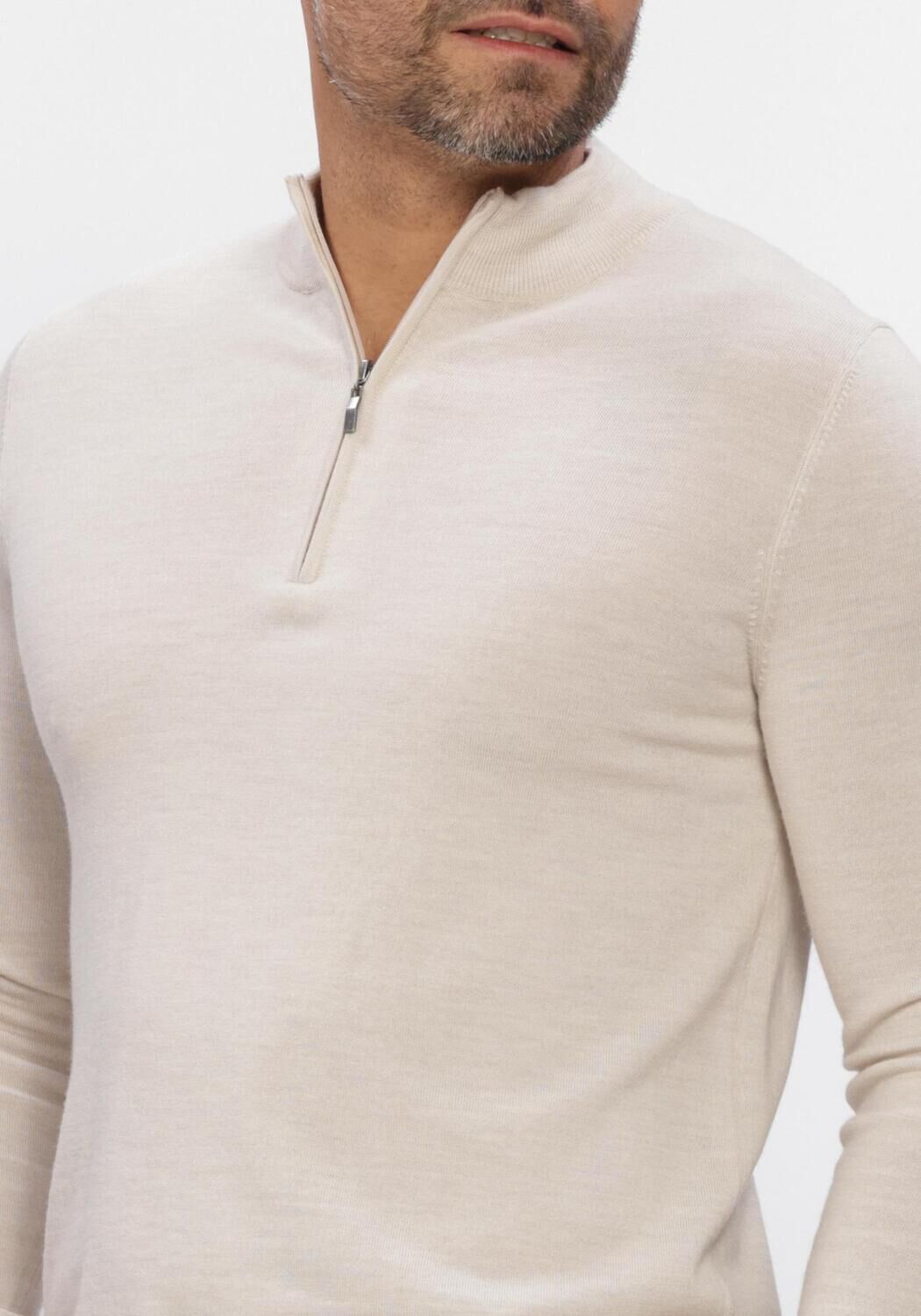 Beige STEFANO LAURAN Trui HALF ZIP ANDERS - large