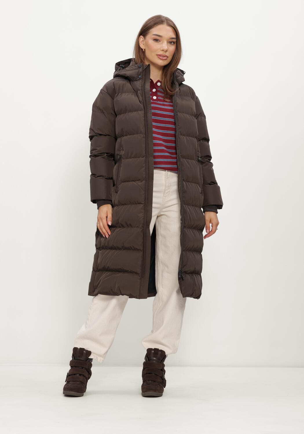Bruine AIRFORCE Gewatteerde jas GRACE JACKET - large