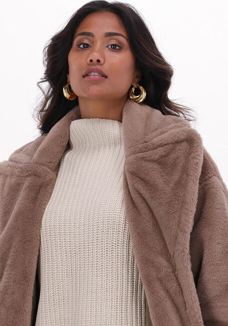 Taupe NOTRE-V Faux fur jas FUR COAT SHORT - large