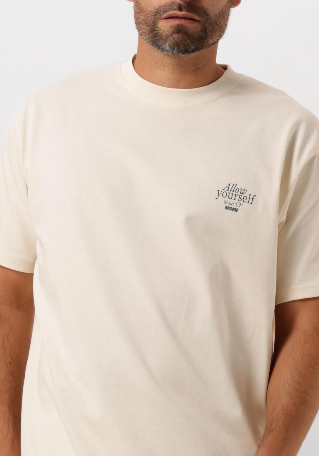 WOODBIRD Heren Polo's & T-shirts Wbbaine Eat Tee Gebroken Wit