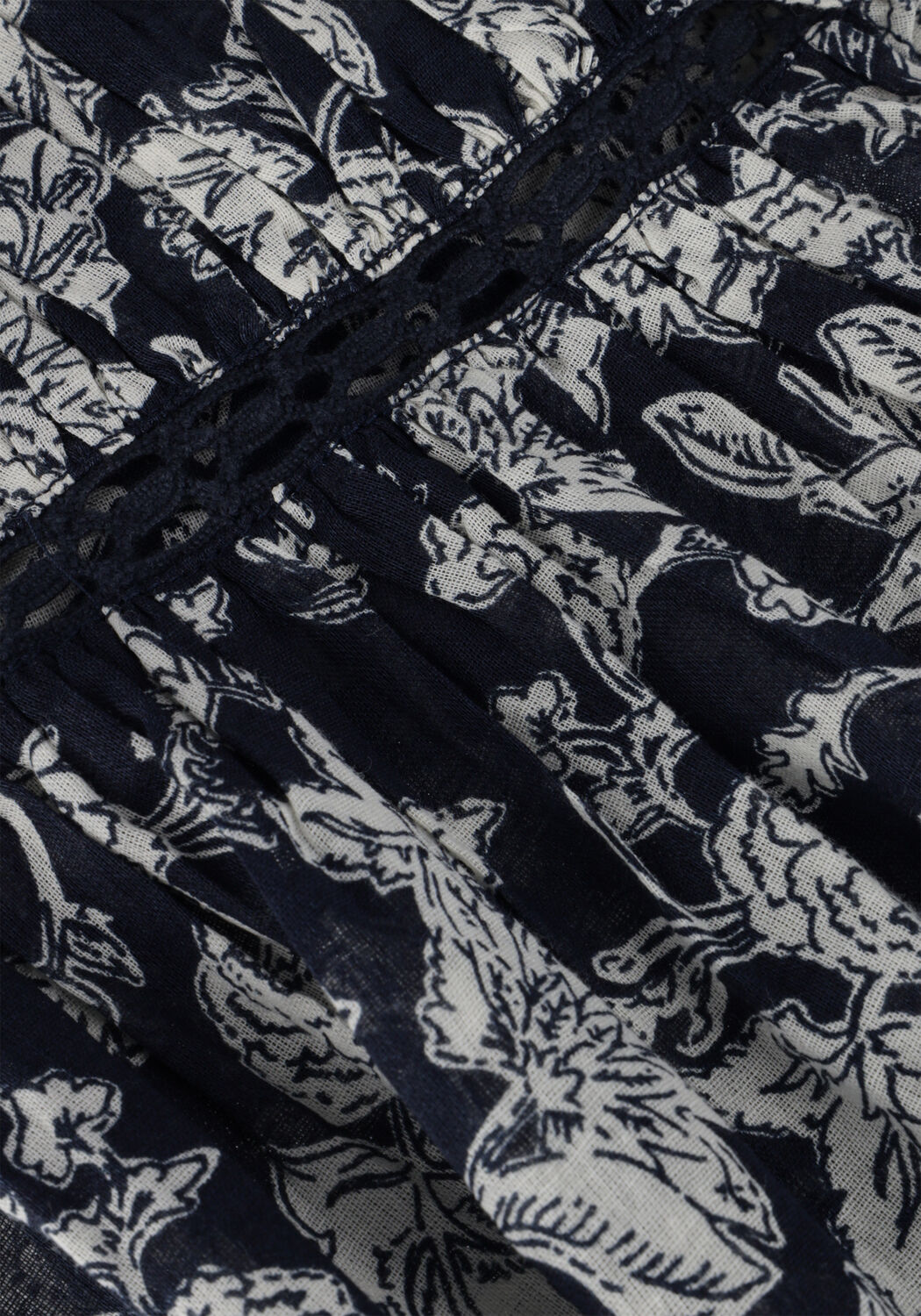 Donkerblauwe NEO NOIR Blouses HARMON STENCIL FLOWER BLOUSE - large