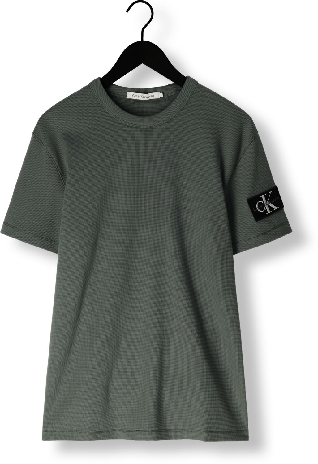 CALVIN KLEIN Heren Polo's & T-shirts Badge Waffle Tee Grijs