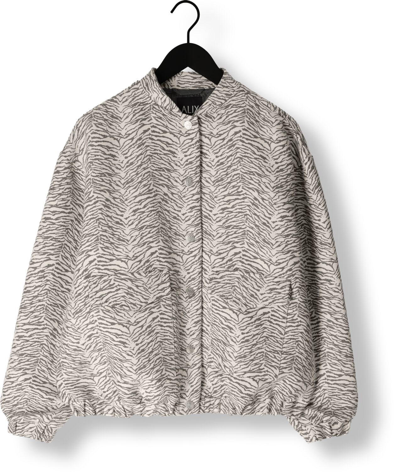 ALIX THE LABEL Dames Jassen Ladies Wove Tiger Jacquard Jacket Grijs
