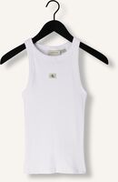 Witte CALVIN KLEIN Top WOVEN LABEL RIB TANK TOP Witte CALVIN KLEIN Top WOVEN LABEL RIB TANK TOP - medium
