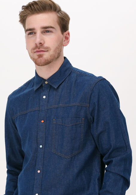 Blauwe SCOTCH & SODA Casual overhemd ORGANIC COTTON/ HEMP BLEND ICO - large