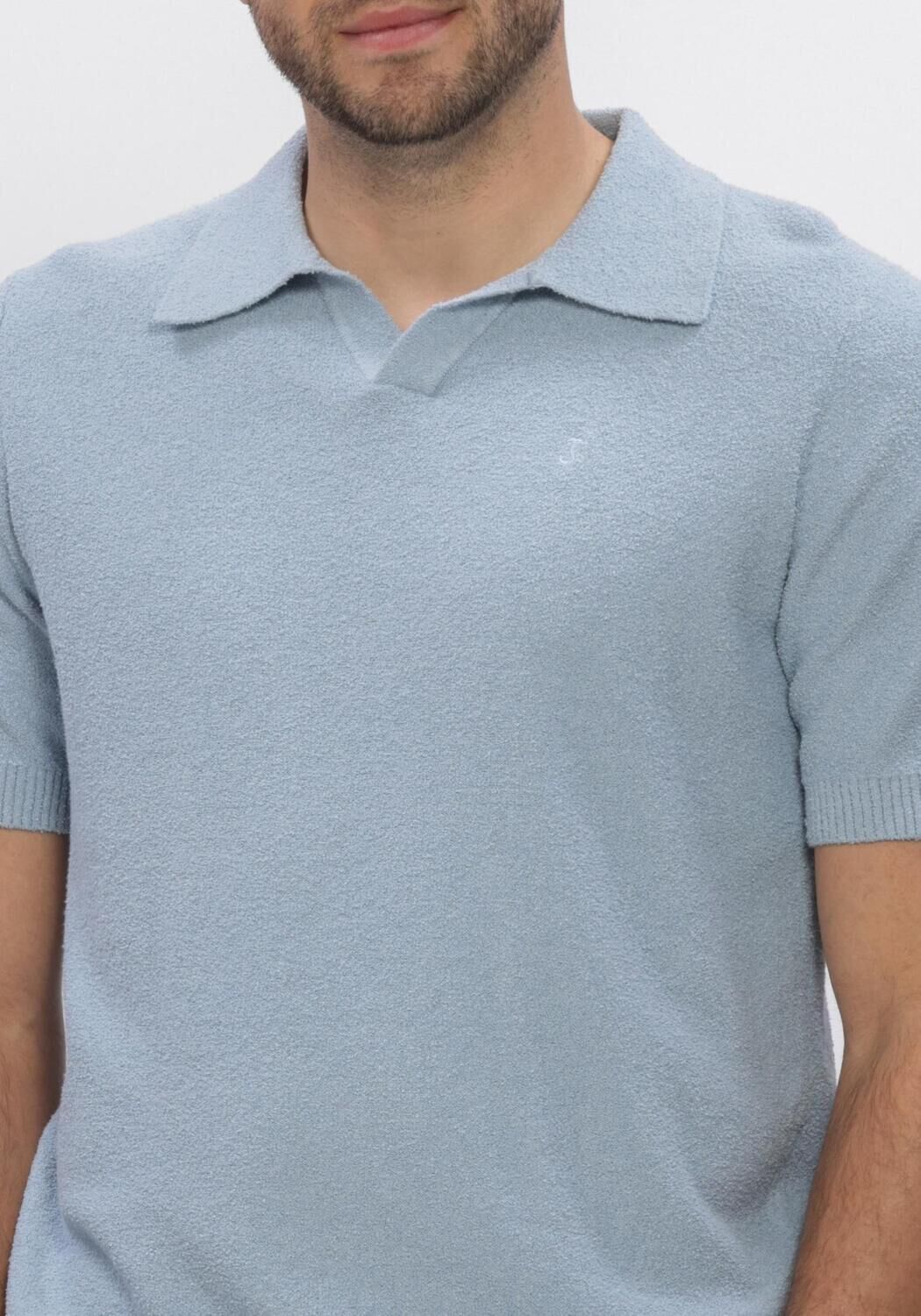 Blauwe BUTCHER OF BLUE Polo BOUCLE KNIT POLO - large