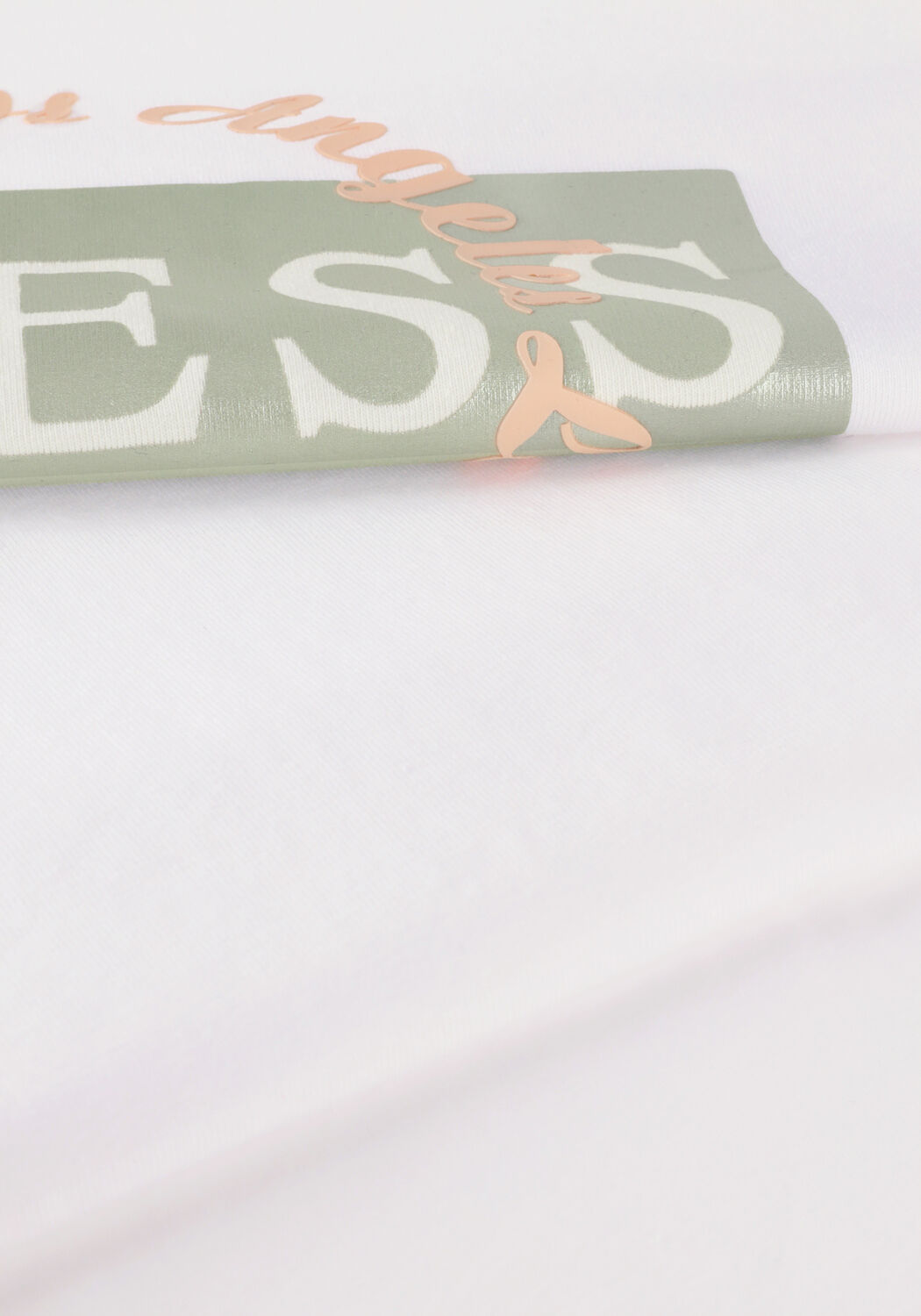 Witte GUESS T-shirt SS CN ROUND LOGO TEE - large