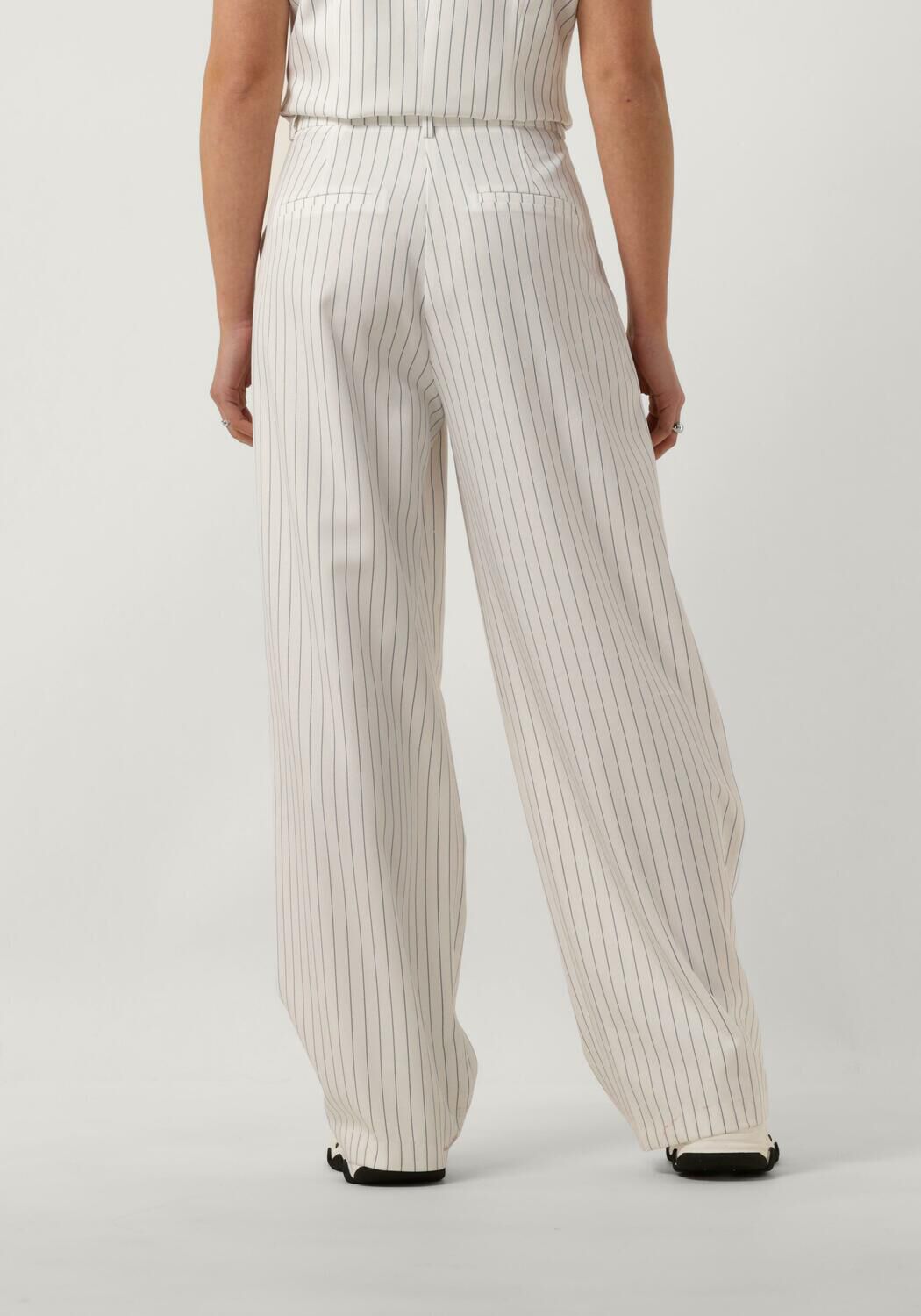 NEO NOIR Dames Broeken Alessandra Pinstripe Pants Gebroken Wit