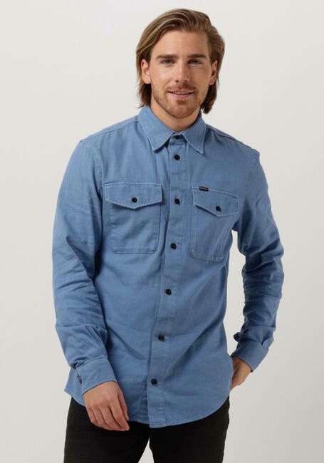Blauwe G-STAR RAW Overshirt MARINE SLIM SHIRT L\S - large