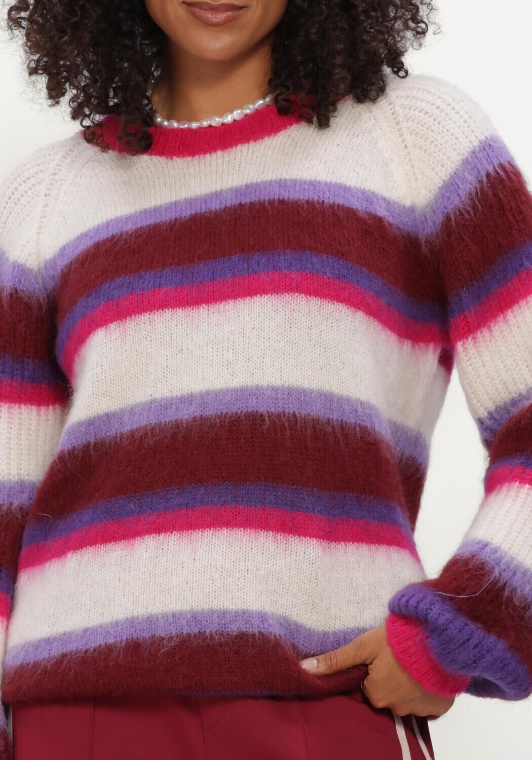 Multi POM AMSTERDAM Trui FAYE STRIPED RED - large