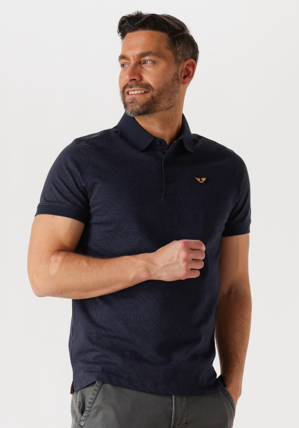 PME LEGEND Heren Polo's & T-shirts Short Sleeve Polo Jacquard Jersey Blauw