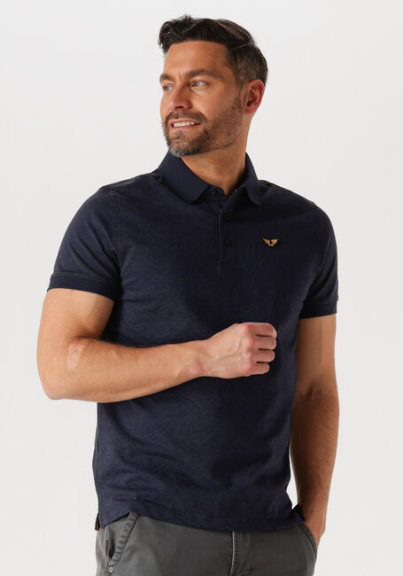 Blauwe PME LEGEND Polo SHORT SLEEVE POLO JACQUARD JERSEY - large
