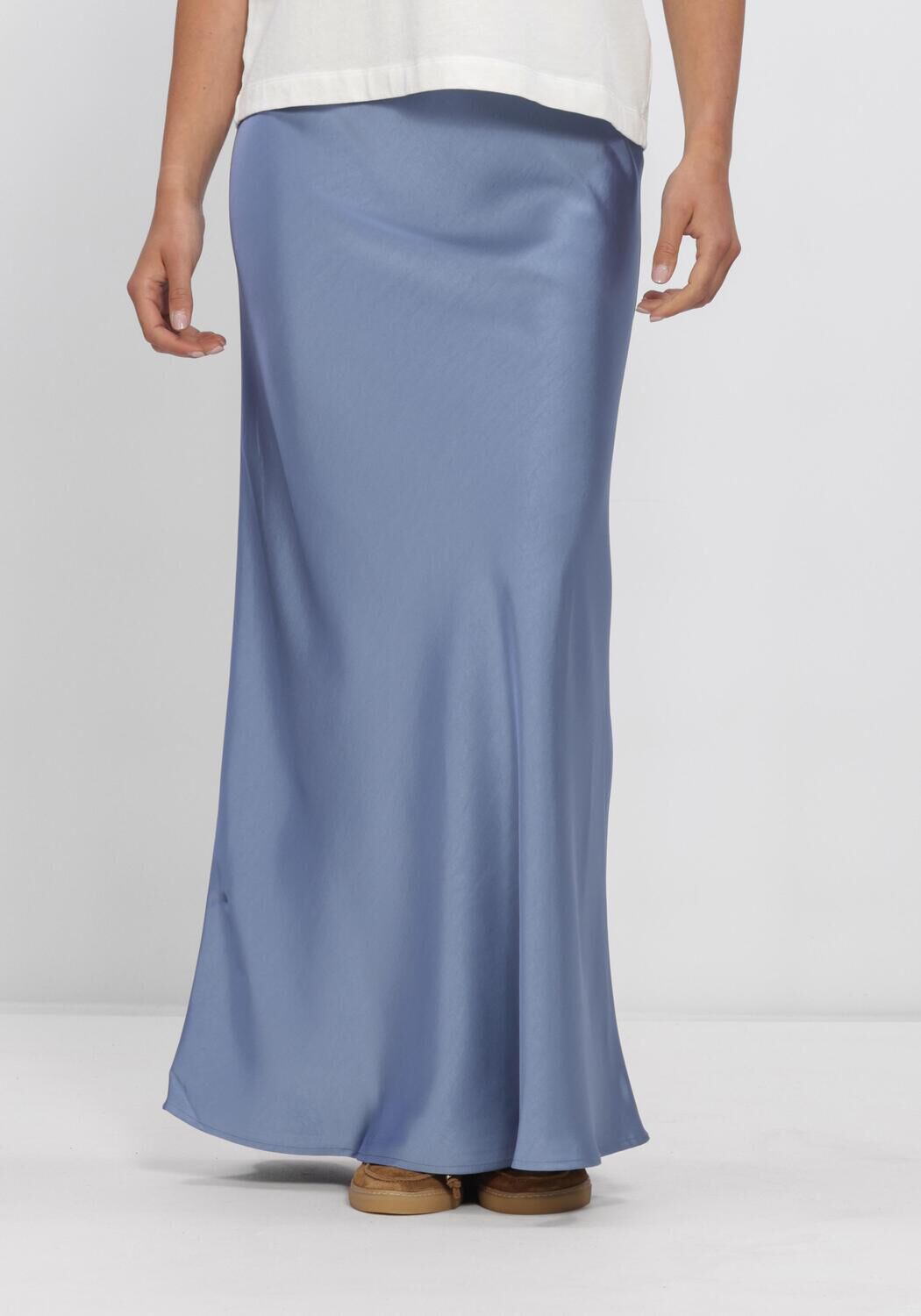 Blauwe NEO NOIR Maxirok VICKY HEAVY SATEEN SKIRT - large
