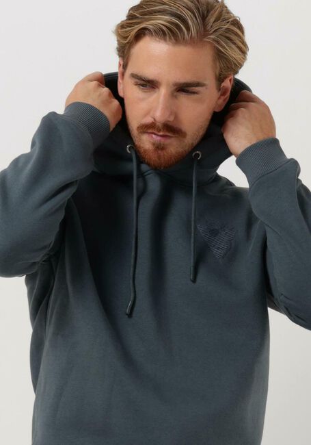 Blauwe PUREWHITE Sweater HOODIE WITH FLORAL BACK EMBROIDERY - large