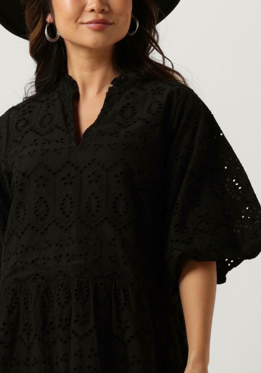 NOTRE-V Dames Jurken Nv-donna Dress Broderie Anglaise Dress Zwart