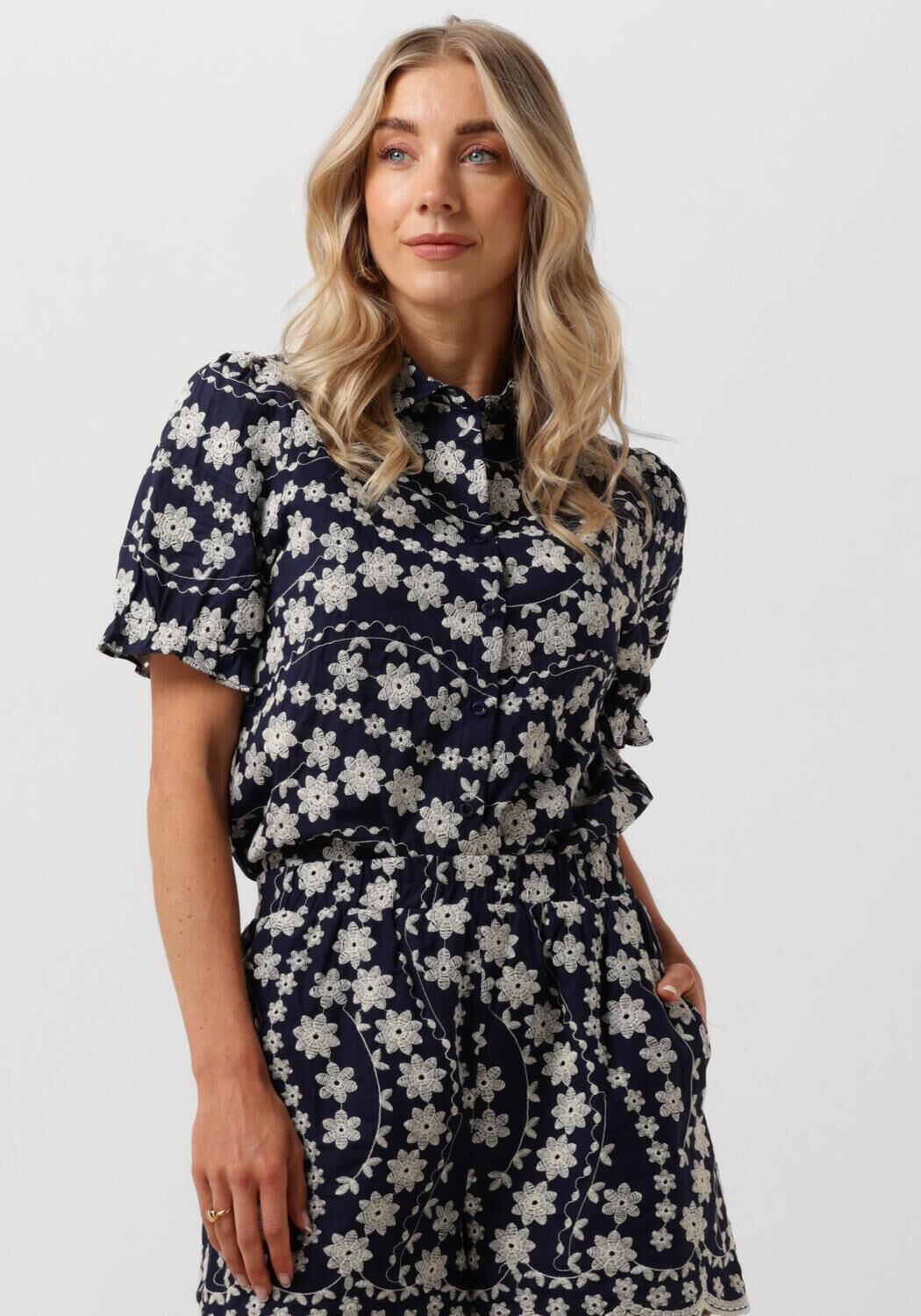 YDENCE Dames Blouses Blouse Lou Donkerblauw