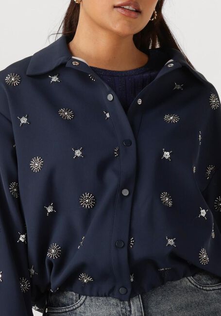 Donkerblauwe NUKUS Blouses NEWPORT BLOUSE EMBROIDERY - large