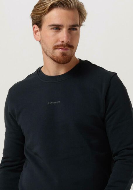 Donkerblauwe PUREWHITE Trui CREWNECK WITH ARTWORK PATCH ON BACK - large