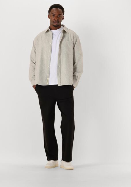 Lichtgrijze WOODBIRD Overshirt BUZO WOOL SHIRT - large