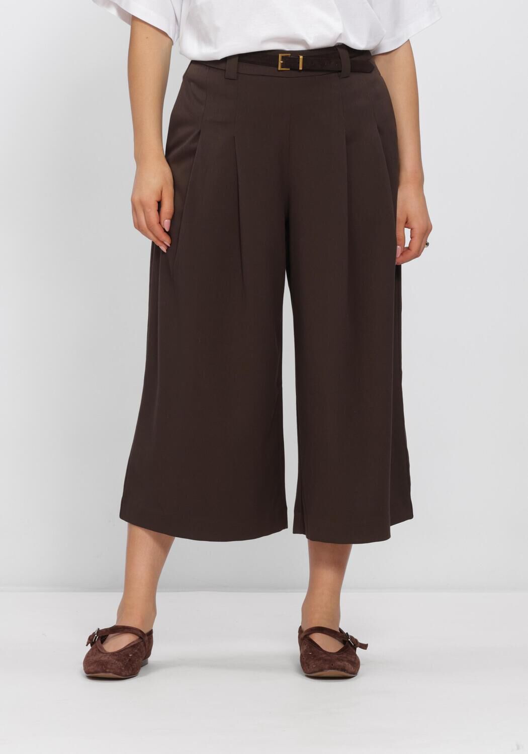 Bruine MSCH COPENHAGEN Broeken MSCHMARYLA HENRIKA HW CULOTTE PANTS - large