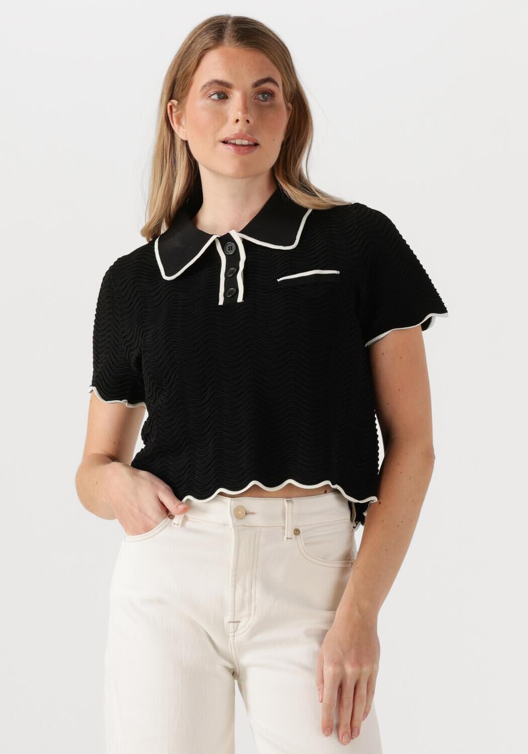 SUNCOO Dames Tops & T-shirts Pikil Zwart
