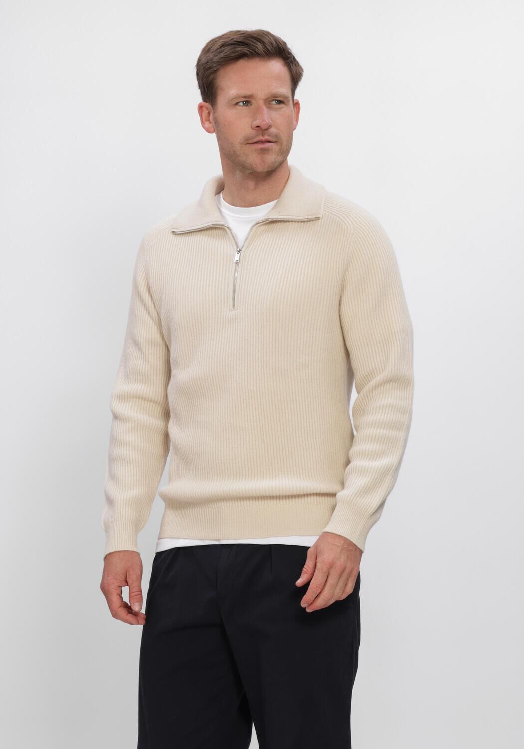 Creme PROFUOMO Trui HEAVY WOOL - large