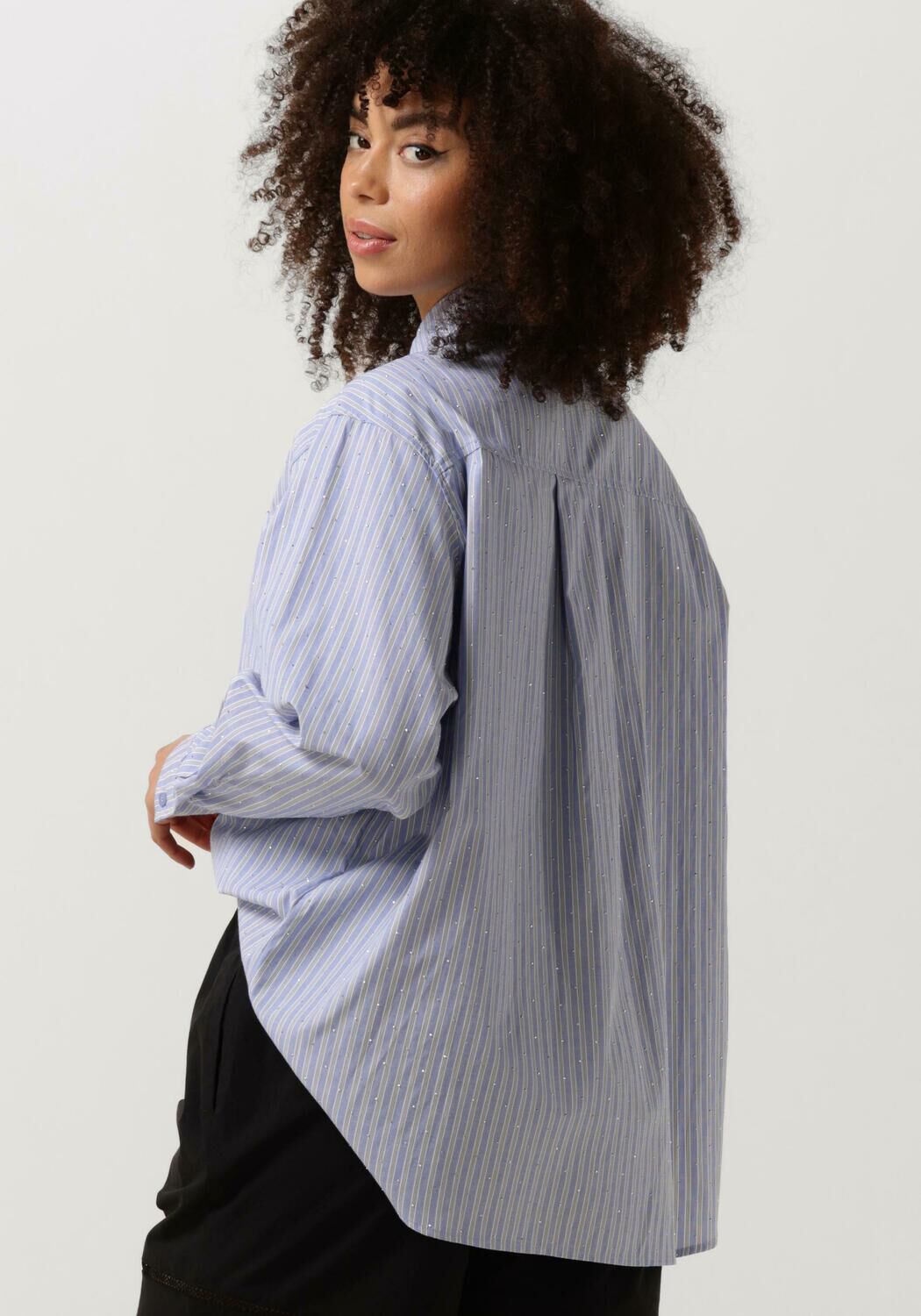 NEO NOIR Dames Blouses Dalma Stripe Stone Shirt Blauw