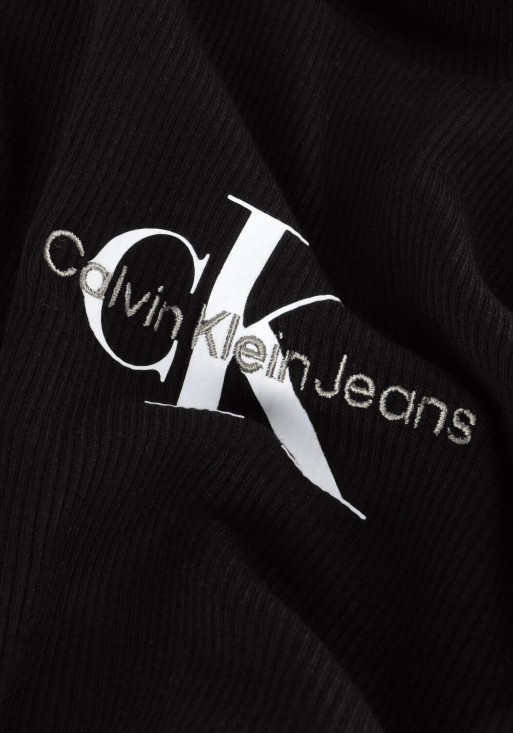 Zwarte CALVIN KLEIN Coltrui MONOLOGO RIB ROLL NECK - large